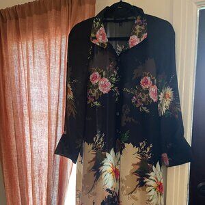 Teri Jon Floral Button Down Dress